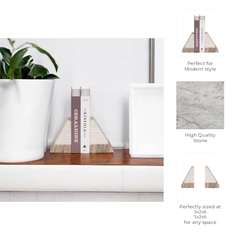 Sagebrook Home Stone Marble Bookends Stone Marble