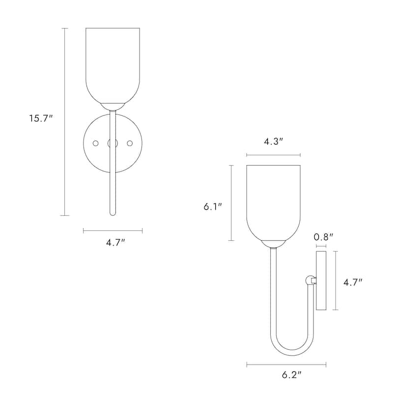Modern Gold 1-Light Wall Sconces Glam Seeded Glass Vanity Lights - L 15.7" x W 4.7" x E 6.2"