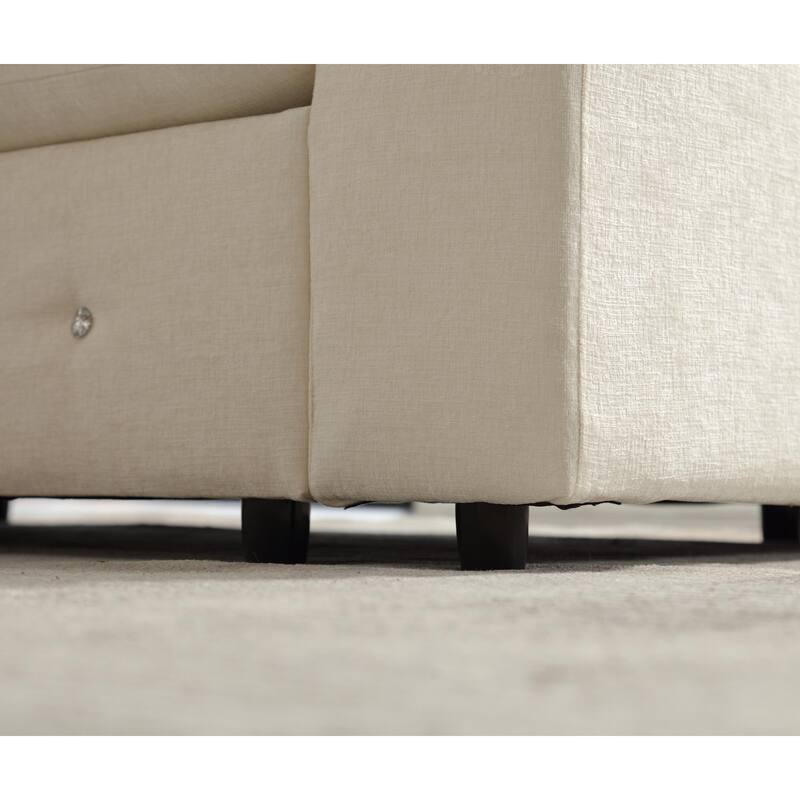 110.75" Chenille U-Shaped Modular Sofa with Storage