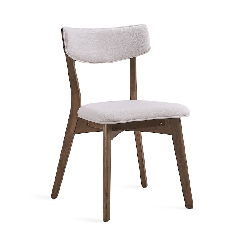 Chazz Mid-Century Modern Upholstered Rubberwood Dining Chairs (Set of 2) by Christopher Knight Home