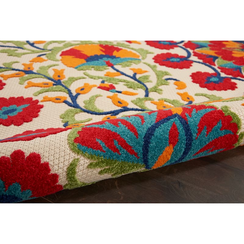 Nourison Aloha Modern Multicolor Floral Botanical Area Rug