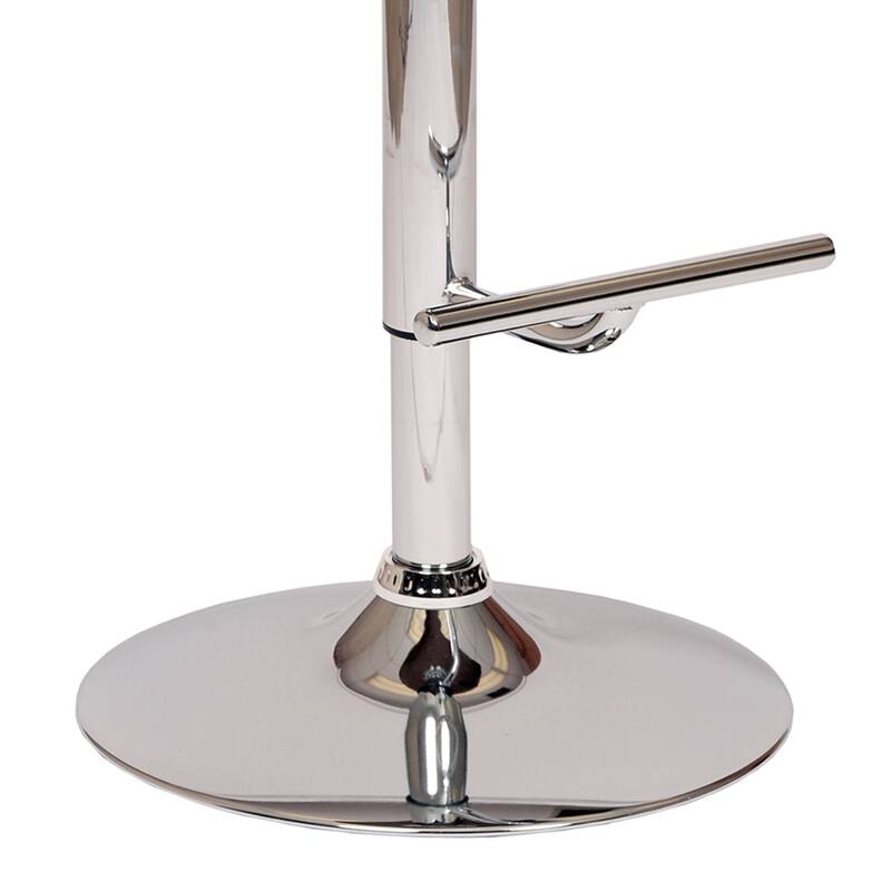 Paris 24" Adjustable Height Swivel Bar Stool, Walnut Wood and Chrome with Cream Faux Leather