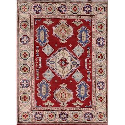 Oriental Red Kazak Rug Handmade Wool Carpet - 5'2" x 6'9"