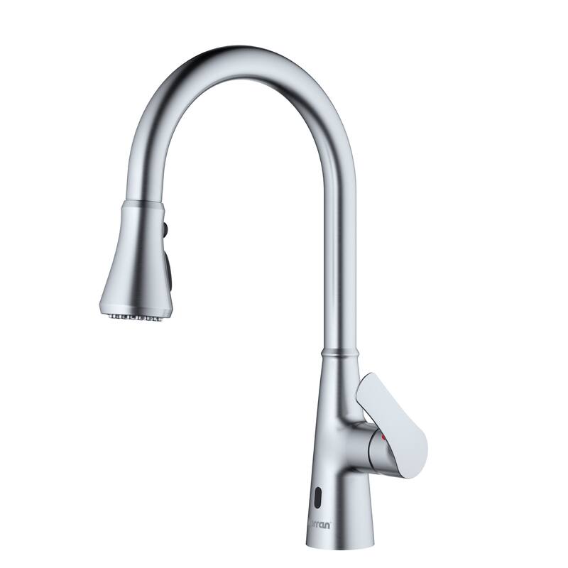 Karran 33" Top Mount Double Bowl 50/50 Quartz Kitchen Sink in White with Kitchen Faucet in Stainless Steel