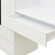 preview thumbnail 20 of 20, 3-Door Wooden Storage Desk Wardrobe for Bedroom with Shelves and 3 Drawers