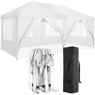 10'x20' Folding Canopy with 6 Removable Sidewalls Outdoor Event Shelter UPF 50+ Gazebo Portable Tents for Parties Beach Camping