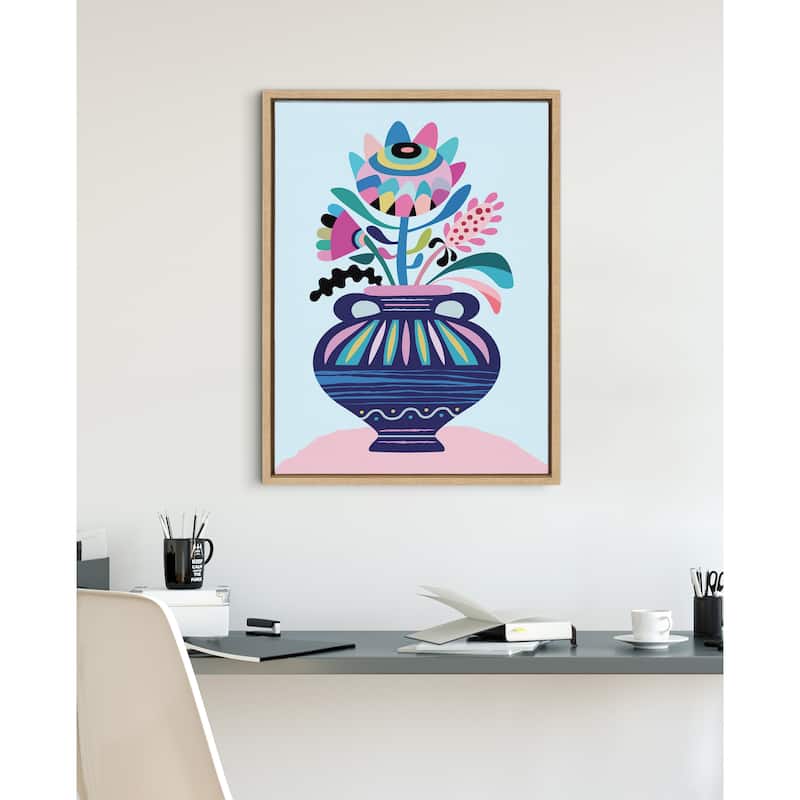 Kate and Laurel Sylvie Whimsical Floral Canvas by Rachel Lee