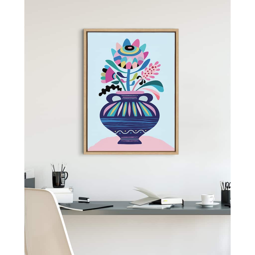 Kate and Laurel Sylvie Whimsical Floral Canvas by Rachel Lee