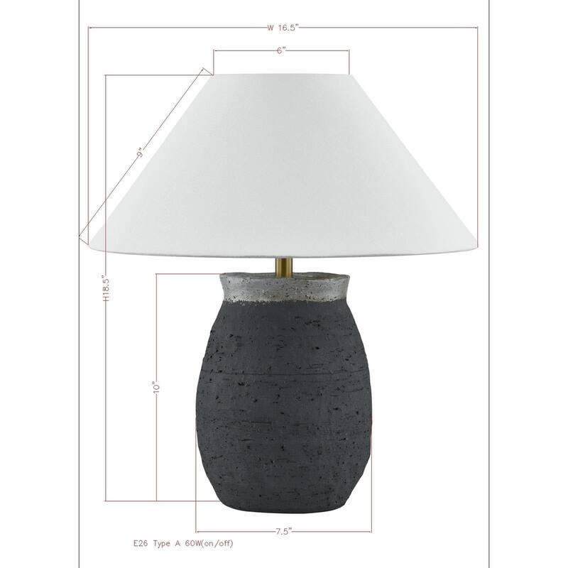 Patrick 19" Table Lamp with Linen Shade, Black (Set of 2)