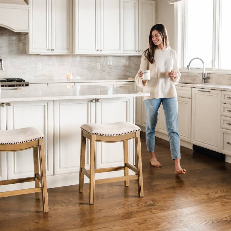 Maven Lane 26" Adrien Saddle Kitchen Counter Height Stool