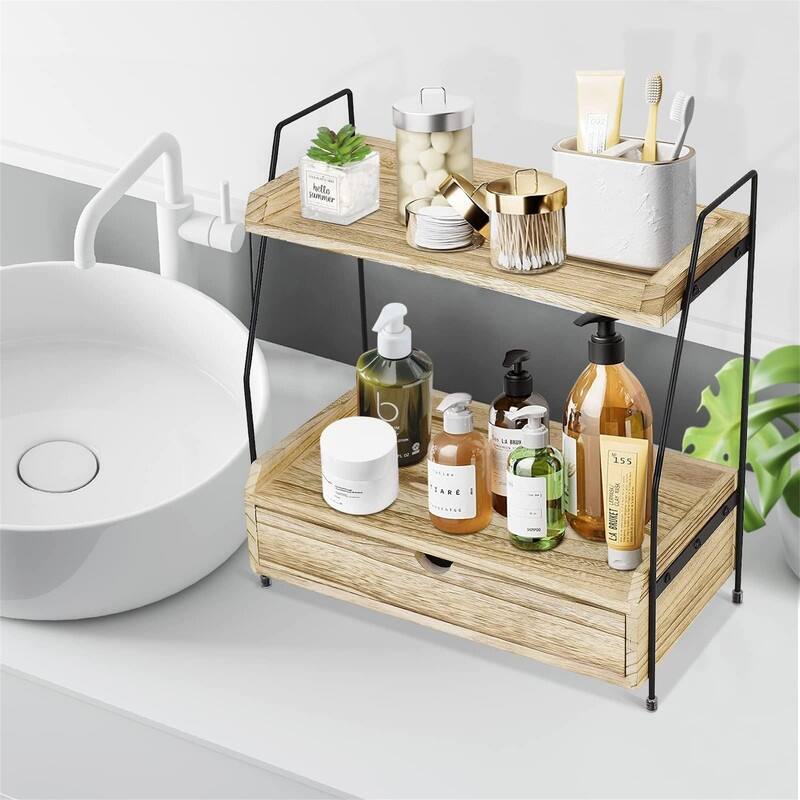 2-Tier Countertop Organizer - 7.5"D x 15.2"W x 16.5"H