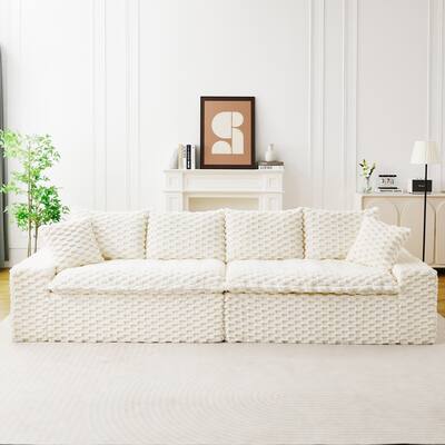 Free Combination Modular Couch Fluffy Turtle Velvet Sectional Sofa
