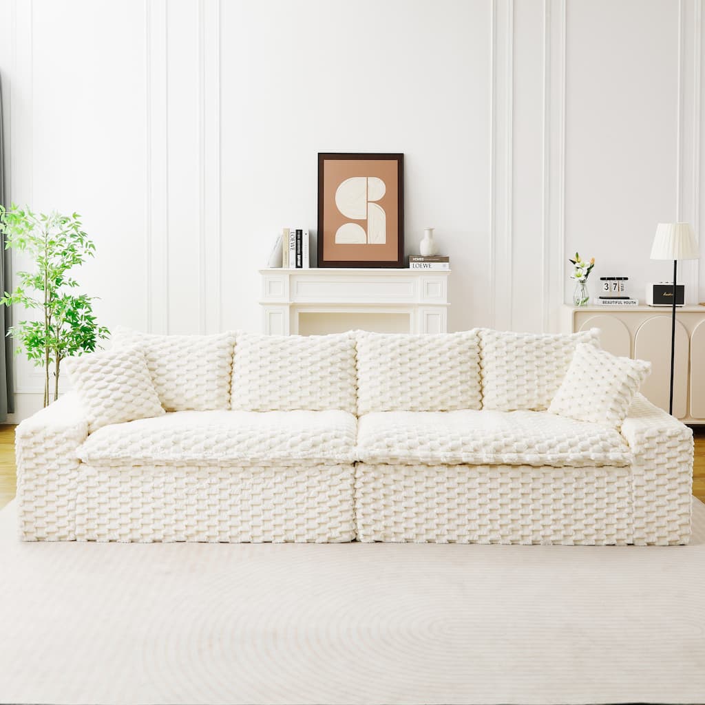 Free Combination Modular Couch Fluffy Turtle Velvet Sectional Sofa