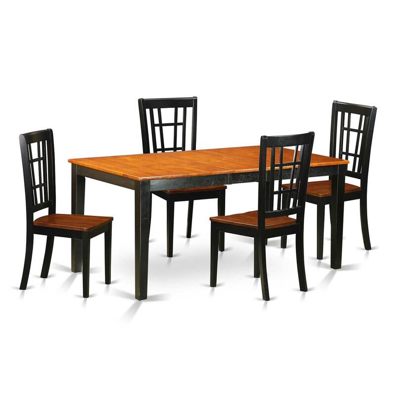 Dining Room Set 7 Pc Kitchen Table & Chairs - Solid Wood Dinette Set