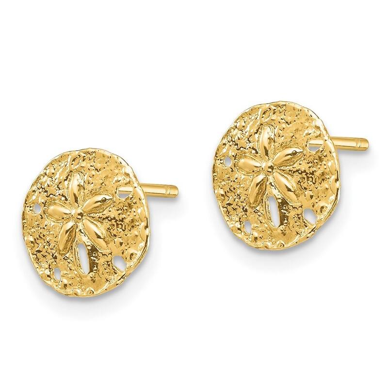 Curata 14k Sand Dollar Post Earrings - 8.44x8.44mm Wide