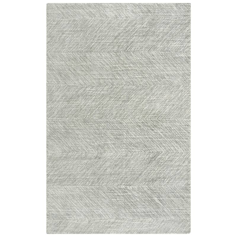 Alora Decor Trace Grey and Ivory Geometric Hand-tufted Wool Rug