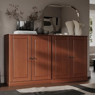 Palace Imports 100% Solid Wood 64" Sideboard with Solid Doors, 4-Drawers and Adjustable Shelves