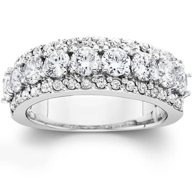 1 1/2ct Diamond Wedding Ring Womens Anniversary Band White Gold