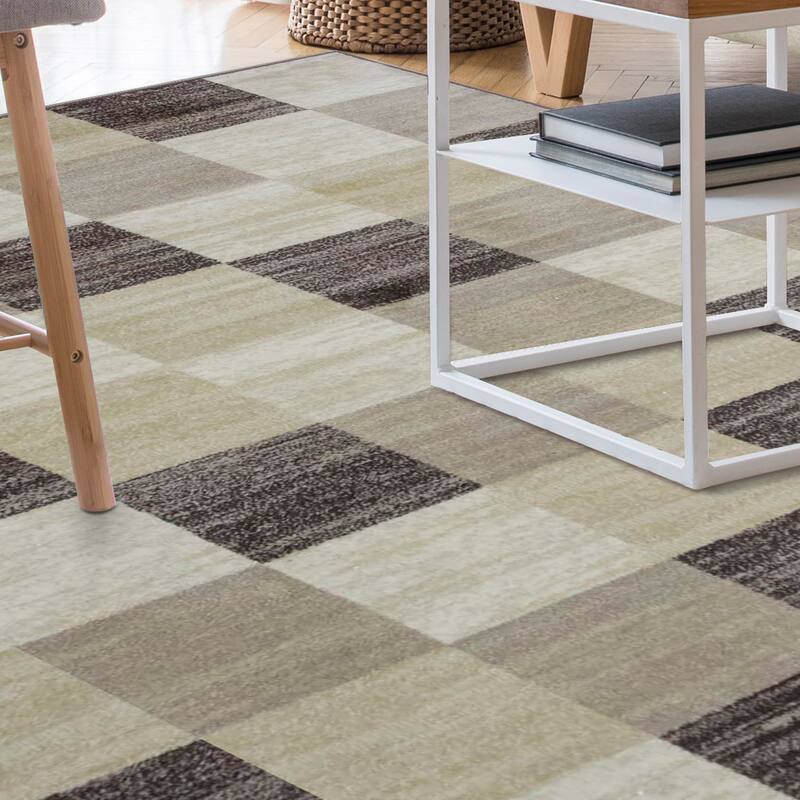 Contemporary Block Tile Indoor Area Rug or Runner by Superior