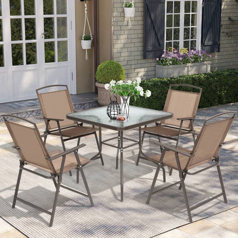 Pellebant Outdoor Dining Table with Umbrella Hole - See the Picture Images