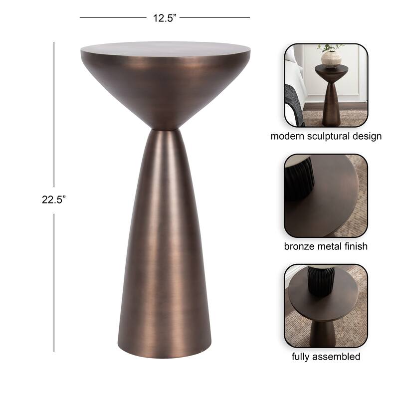 Kate and Laurel Steeves Metal Round Side Table - 13x13x23