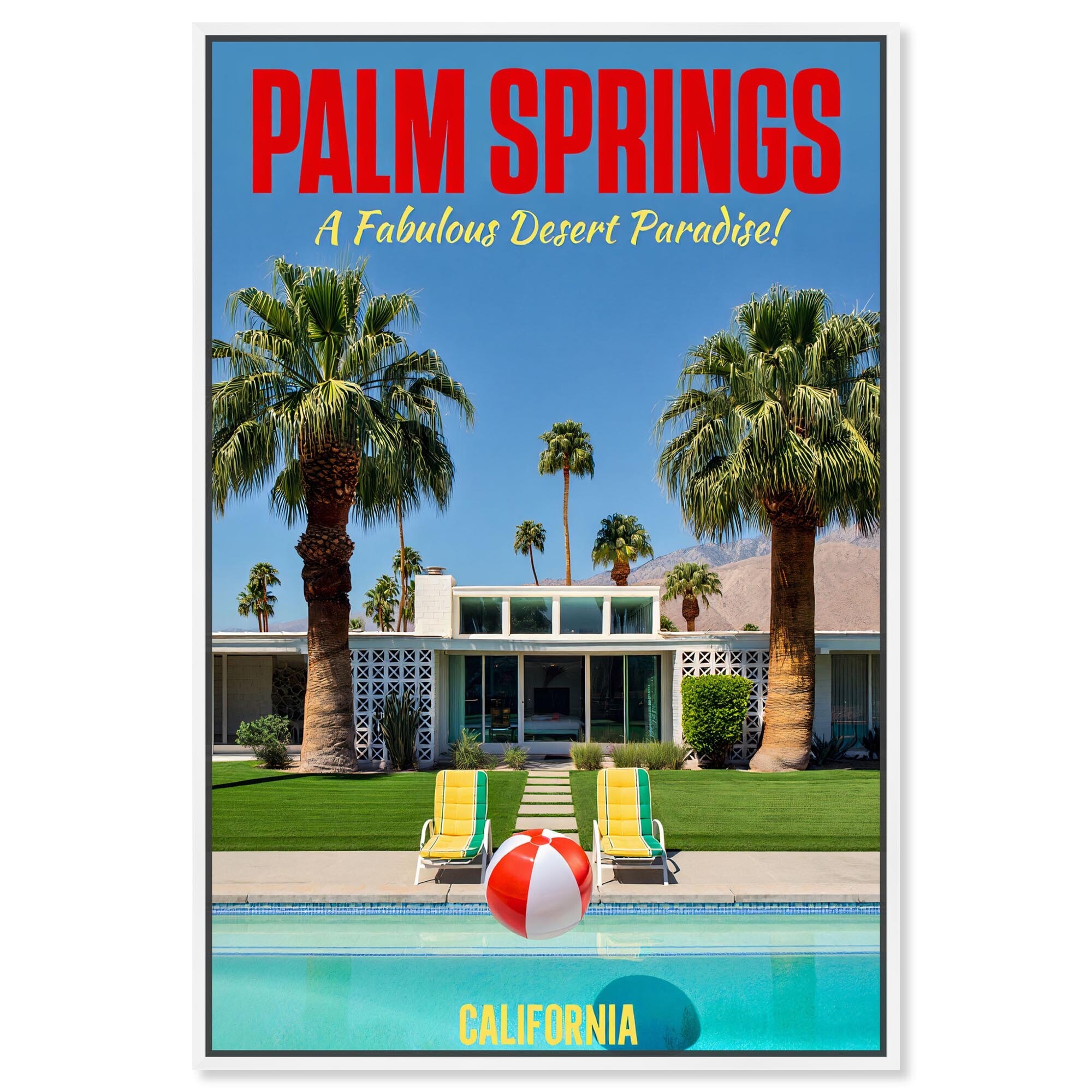 Palm Springs II Coastal Photography Framed Canvas Print by Art Remedy