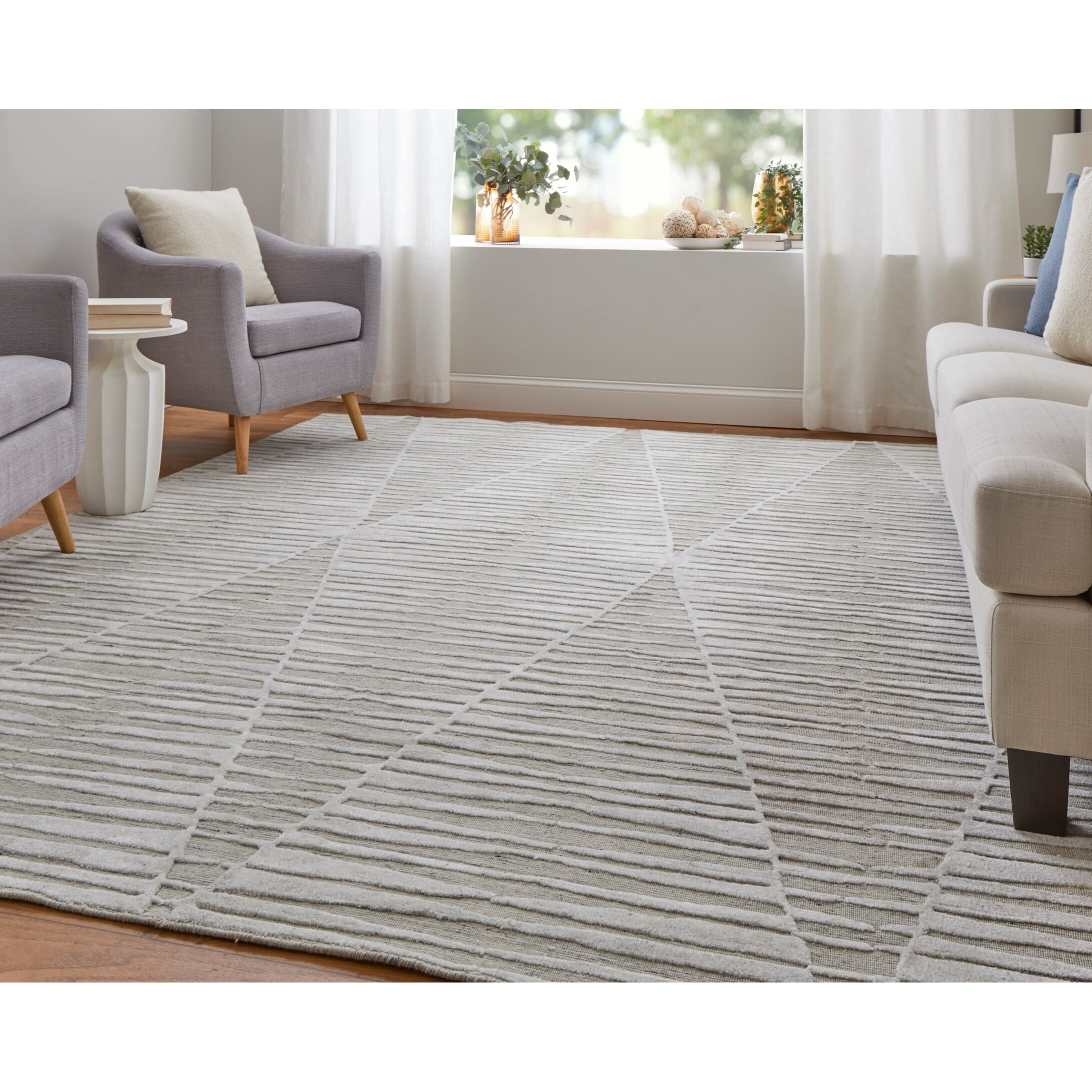 Grand Bazaar Huntley Hand Woven Geometric Modern Area Rug