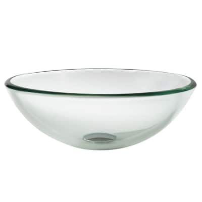 KRAUS 14 inch Clear Round Glass Vessel Bathroom Sink