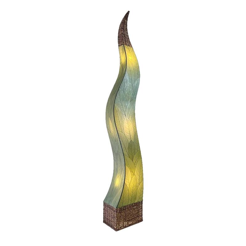 Eangee Handmade Flame Giant Lamp, Cocoa Leaves Shade, 13 x 13 x 72 in. - 13 x 13 x 72
