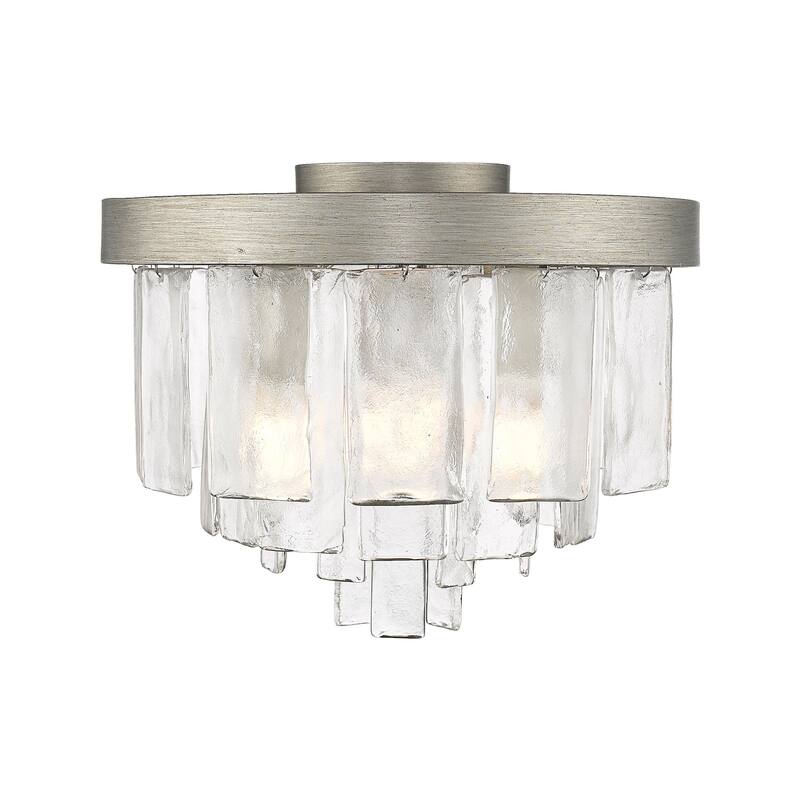 Golden Lighting 1768-FM Ciara 3 Light 13" Wide Flush Mount Ceiling - Peruvian Silver