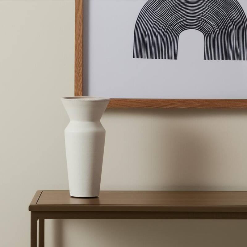 10" Cream Ceramic Table Vase - 4.53 - Cream - 4.53