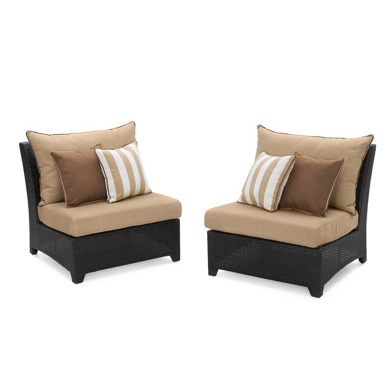 Deco 9 Piece Sunbrella Outdoor Patio Sectional & Club Set
