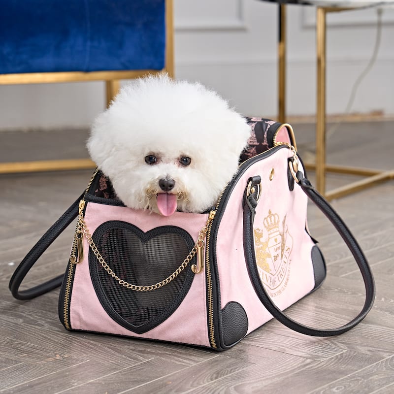 Juicy Couture Give Me Treats Pet Carrier - Stylish Travel Bag - Pink