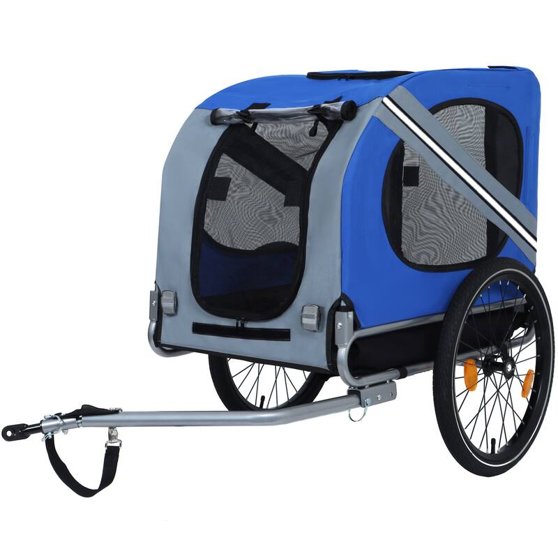 Large Folding Bike Trailer For Dogs-66lb Capacity All-Terrain Pet Carrier, Durable Steel Frame For Cycling