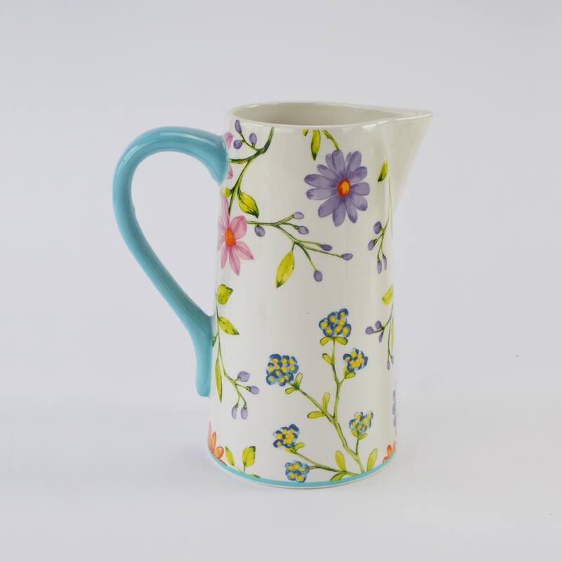 Euro Ceramica Charlotte 76 oz Pitcher - 8.27 in. x 5.24 in. x 9.25 in.