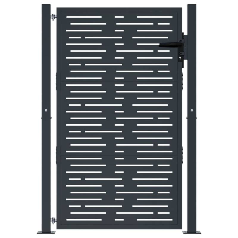 vidaXL Garden Gate Anthracite 39.4x49.2" Steel Square Design - 41.3 x 51.2"