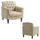 preview thumbnail 51 of 63, 31" W Tufted Vegan Leather Accent Chairs for Living Room Set of 2
