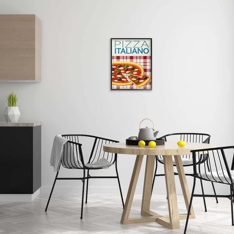 Stupell Classic Pizza Italiano Framed Giclee Art Design By Kim Allen