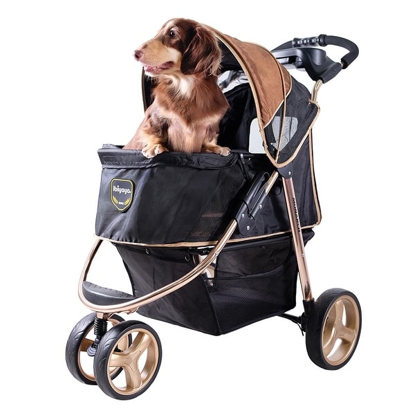 ibiyaya Monarch Premium 3 Wheel Pet Jogger Stroller for Small/Medium Pets,  Gold - 17 - Bed Bath & Beyond - 37315720