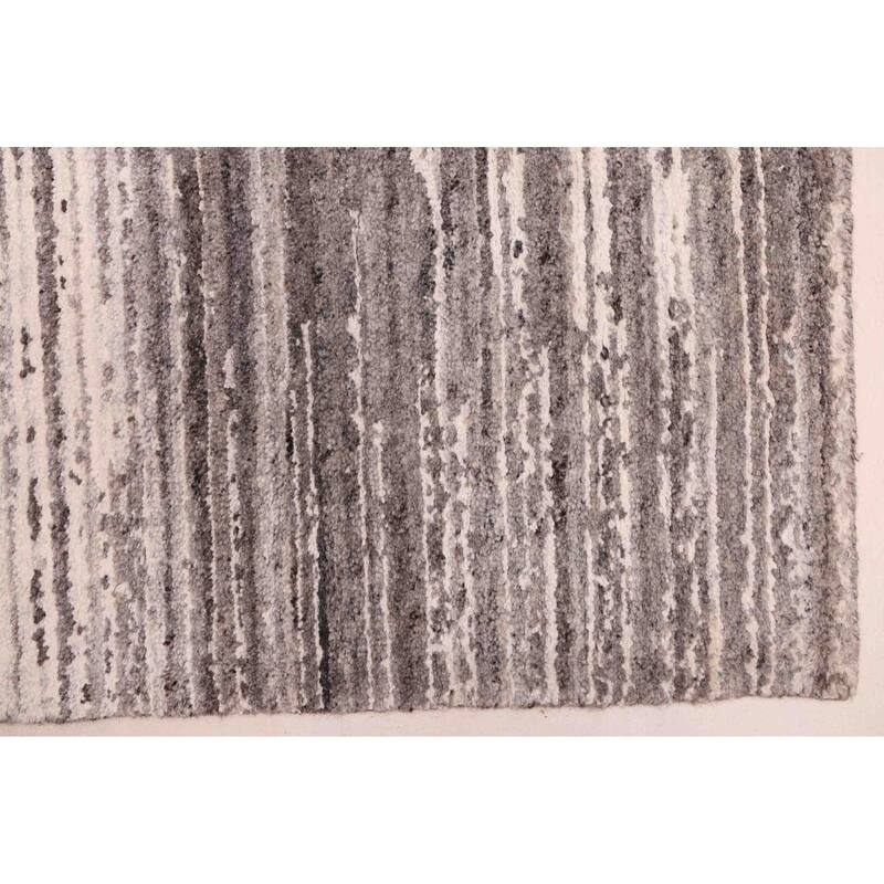 ECARPETGALLERY Hand Loomed Elysian Dark Grey Wool Rug - 7'9 x 9'11