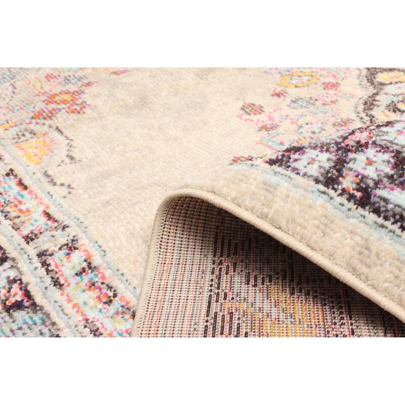 ECARPETGALLERY Machine Made Lea Ivory Area Rug