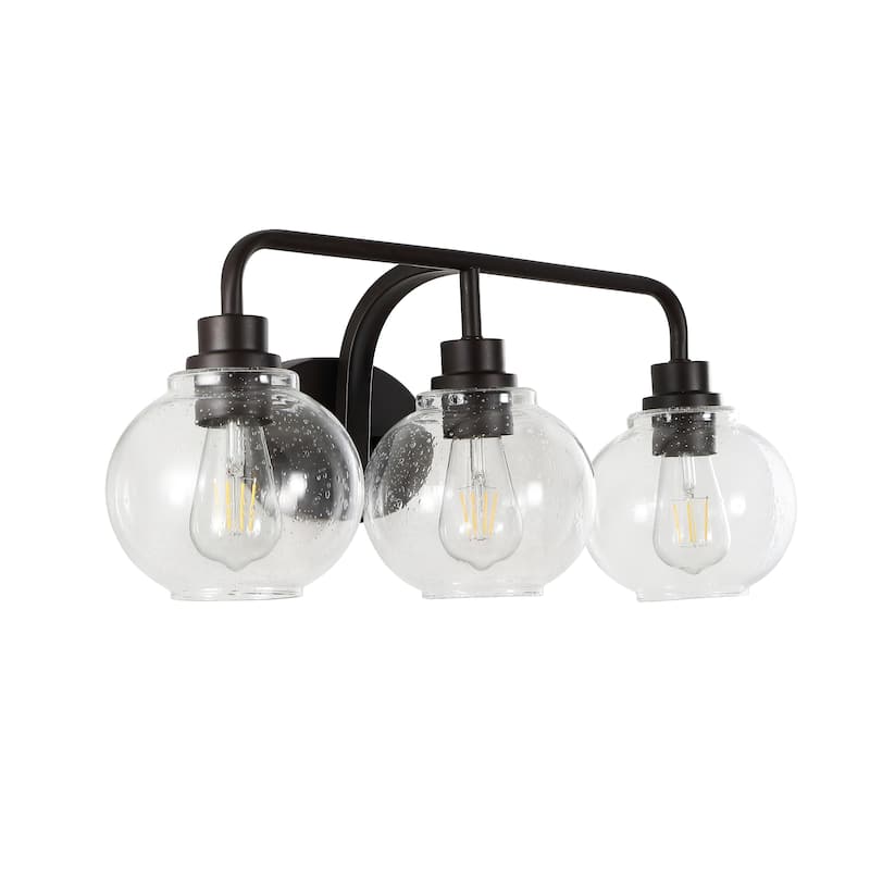 Staunton Iron/Seeded Glass Cottage Rustic LED Vanity Light, by JONATHAN Y