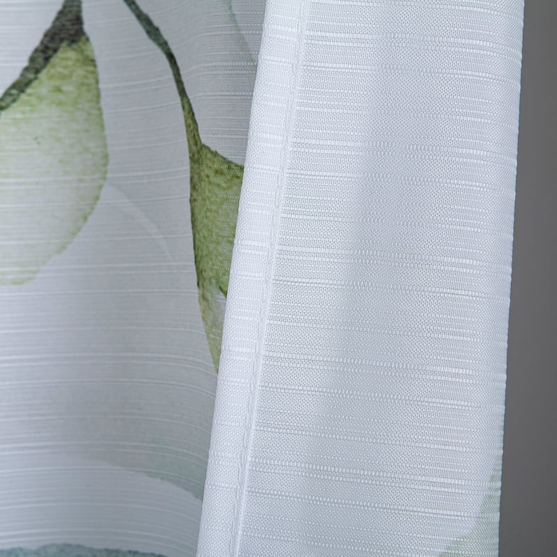 Dainty Home Florals 3D Textured Fabric Shower Curtain with 12 Metal Rollerball Hooks, 70" x 72"