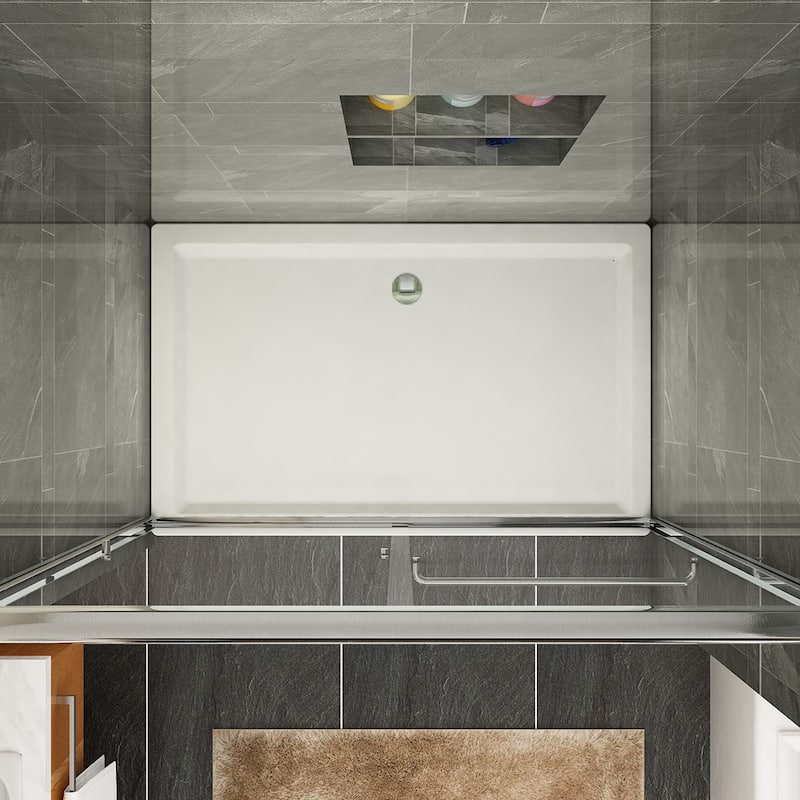Elegant 60" W x 72" H Double Sliding Shower Doors Black or Brushed Nickel or Chrome finish - 60'' x 72''