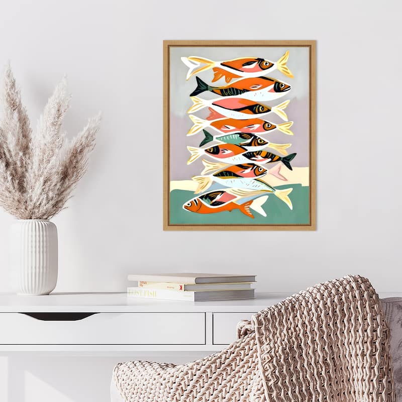 Sardines Meetup by Uma Gokhale Framed Canvas Wall Art