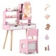 preview thumbnail 2 of 20, Costway Kids Vanity Set with 3-Color Lighting Modes, Adjustable - See Details Pink