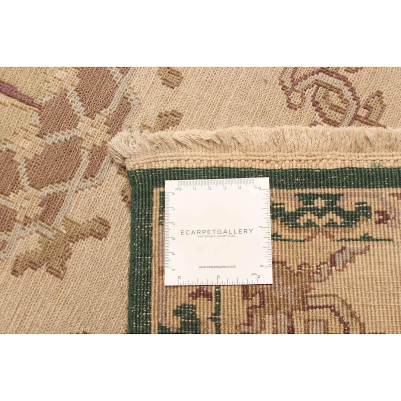 ECARPETGALLERY Flat-Weave Lahor Finest Beige Wool Tapestry Kilim - 2'6 x 12'0