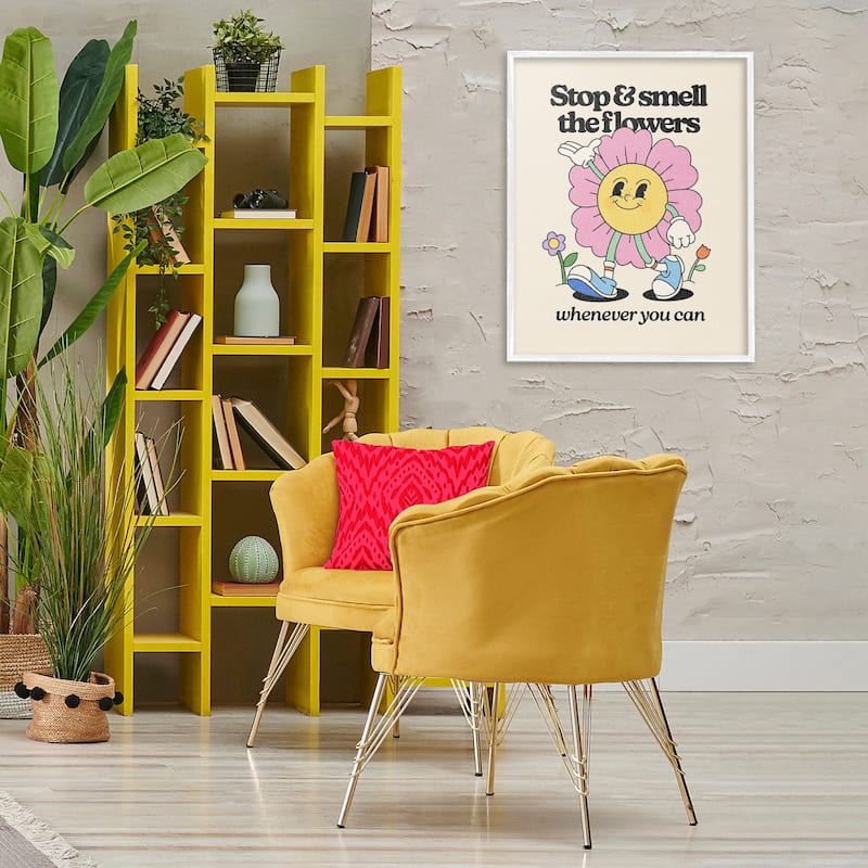 Stupell Vintage Smell The Flowers Framed Giclee Art Design By Victoria Barnes