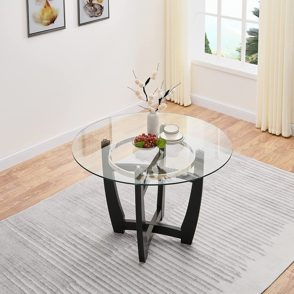 Faux Leather Dining Chairs Or Round Glass Dining Table