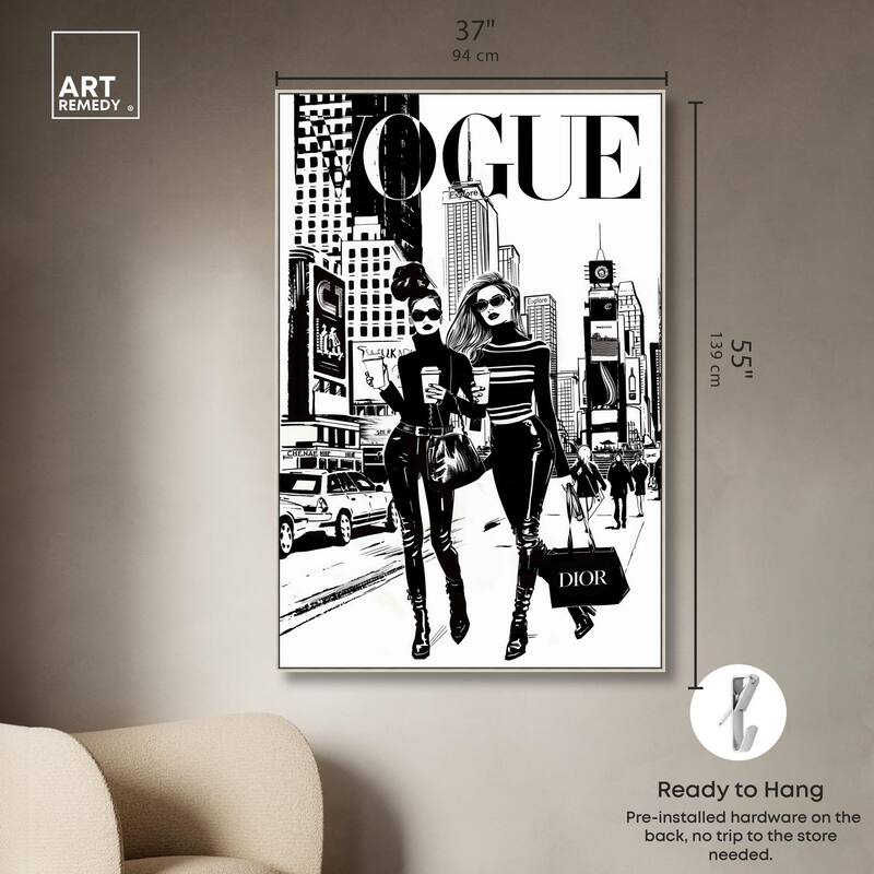 Shopping Gals Cover II Canvas by Art Remedy